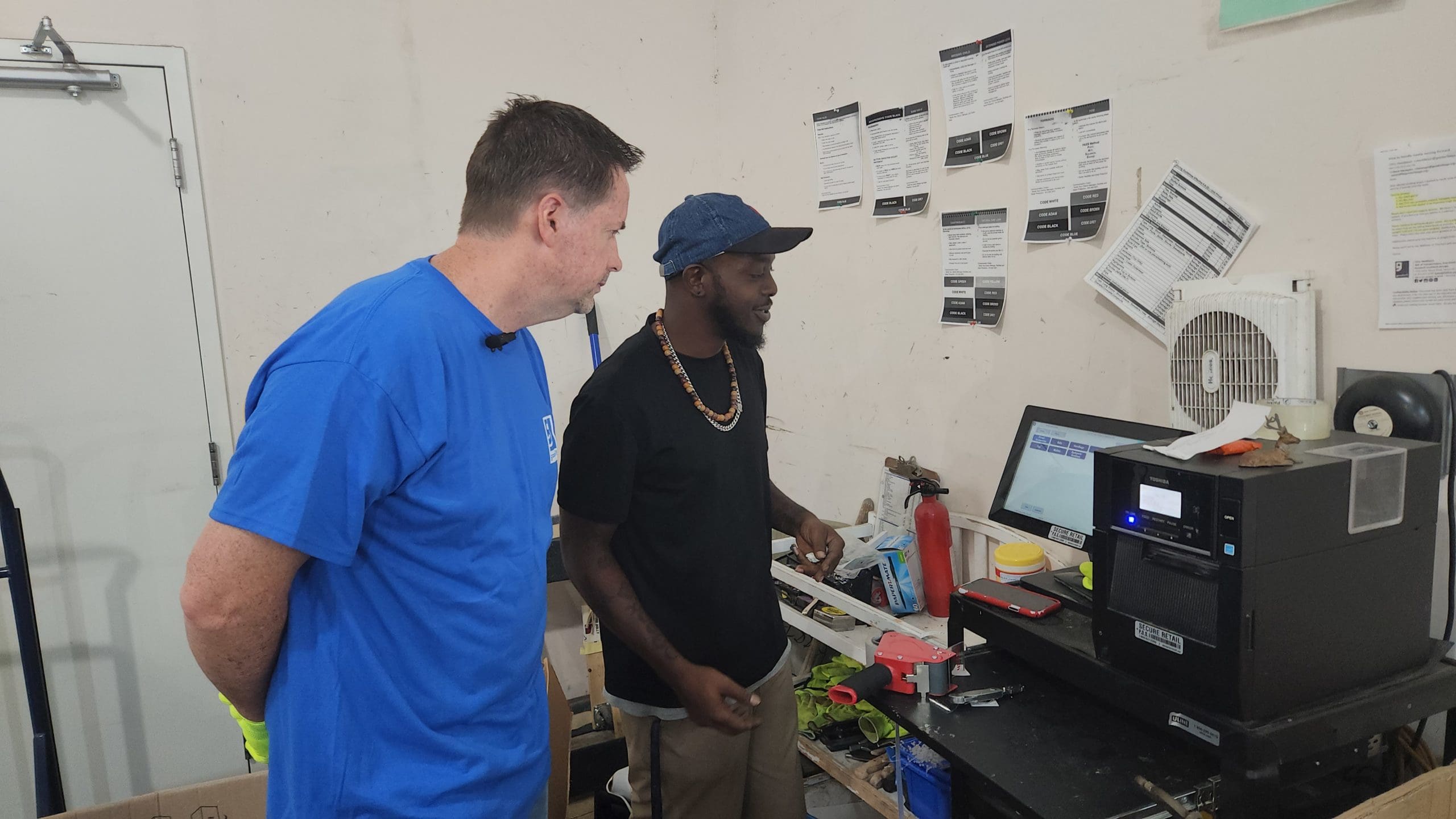 Todd and Robert at the pricing station