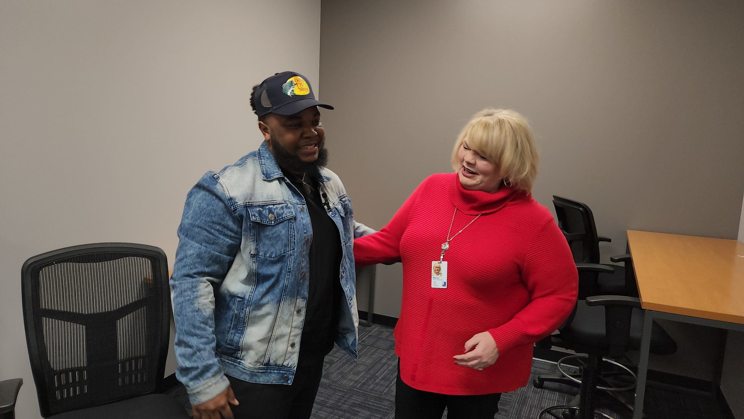 Nyheem and Ms. Marcy of Goodwill Southeast Georgia