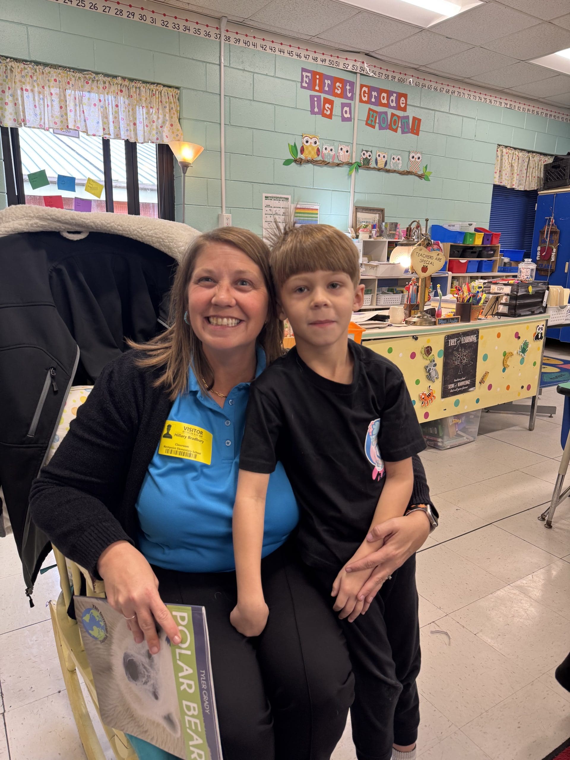 Hillary was a guest reader in her son's classroom!