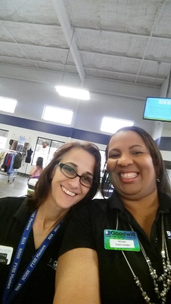 Nicole 'Mz. Coco', manager of the Jesup retail store, with her first manager and mentor, Petra.