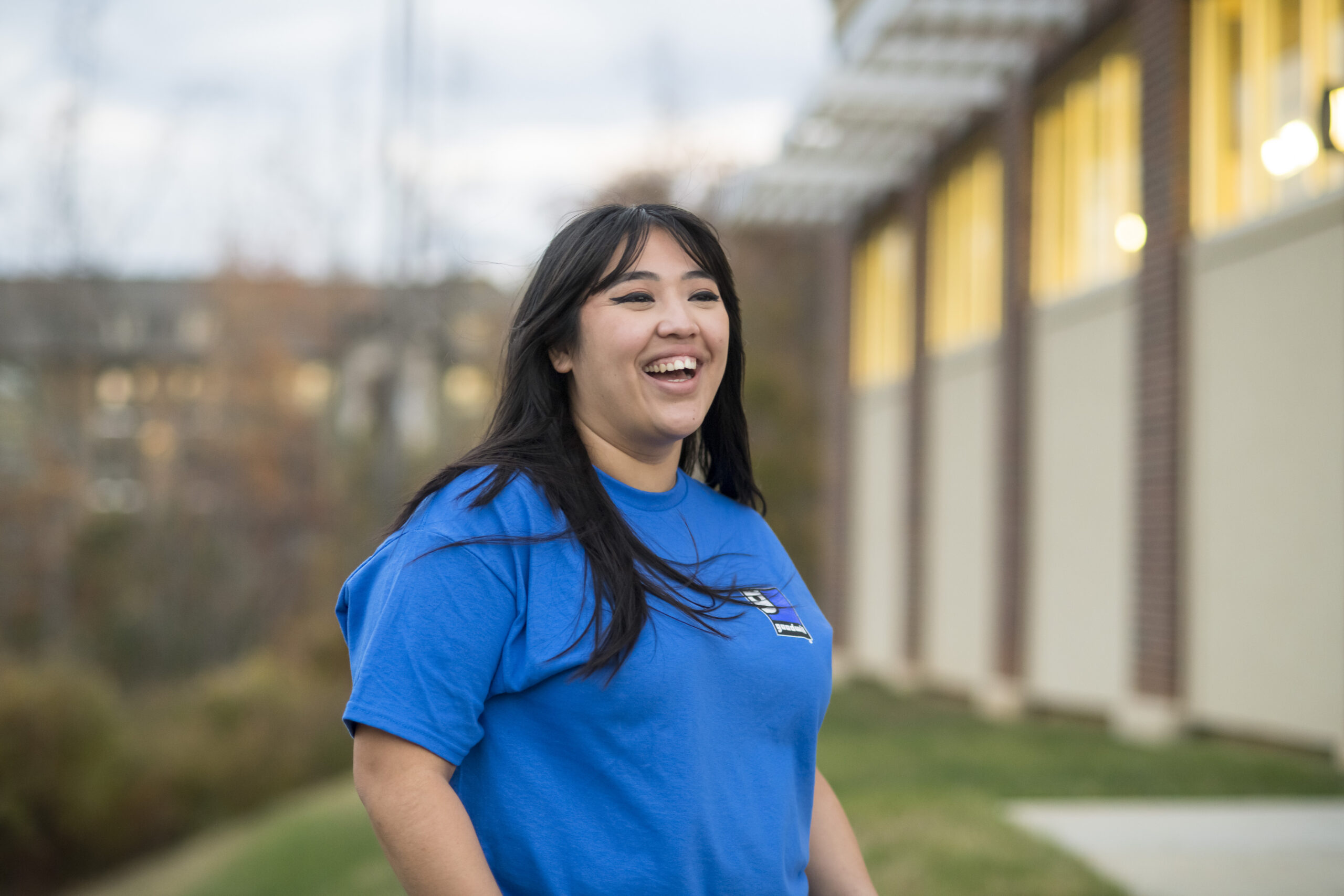 Smiling Goodwill employee