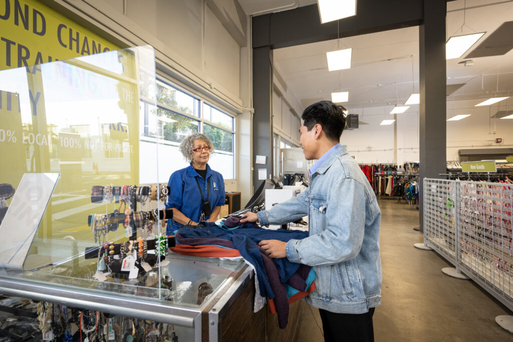 Man purchasing clothes