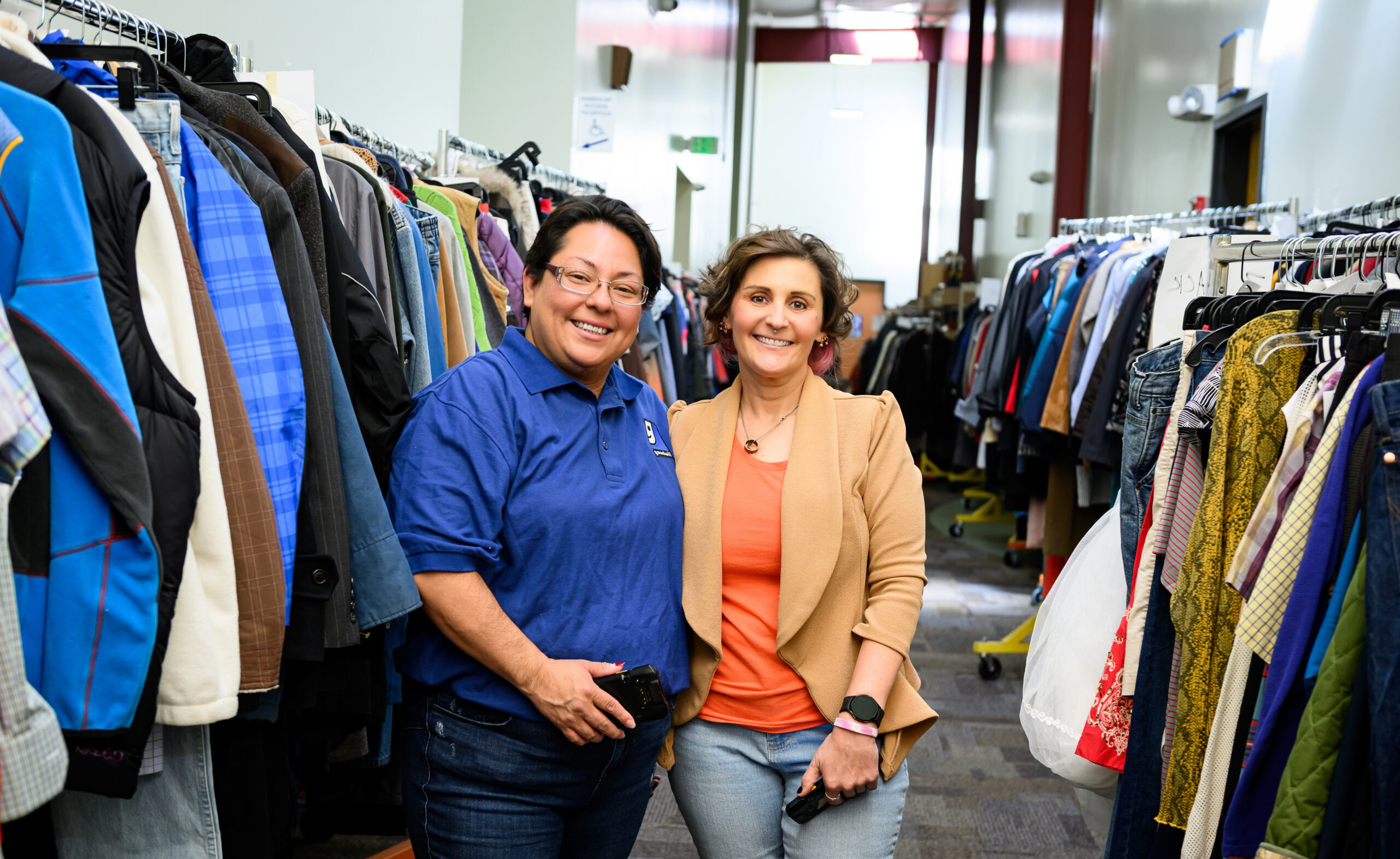 Goodwill employee with a shopper
