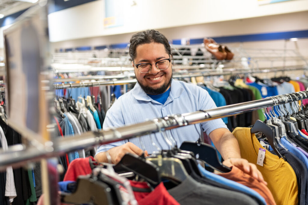 Man shopping for clothes