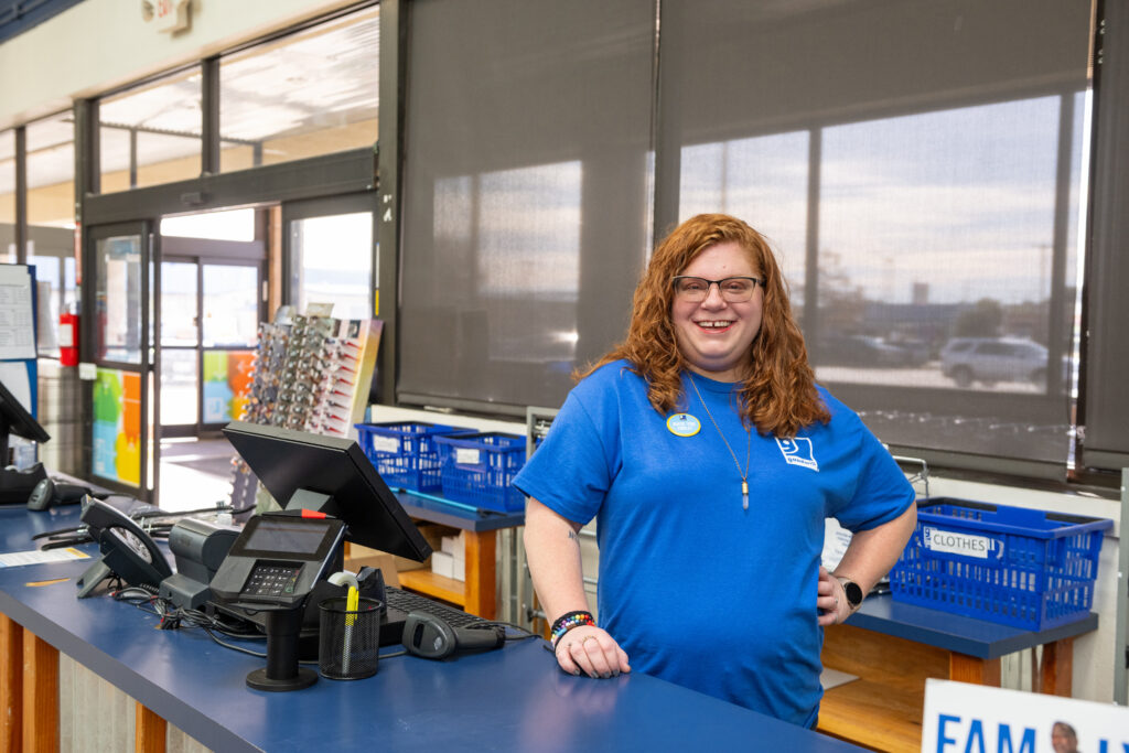 Employee at cash register
