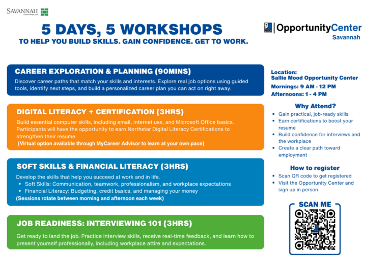 SC Q3 Opportunity Center Training Workshops – Savannah